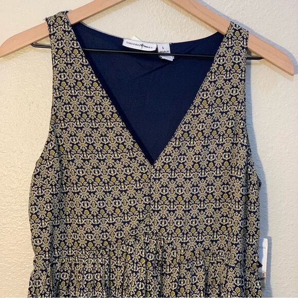 SINCERELY JULES Dress Women’s L Green Yellow V-Neck Sleeveless Gathered … - Picture 4 of 14